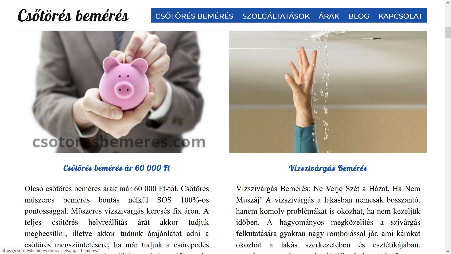 Csőtörés bemérés azonnal 0-24-óráig!